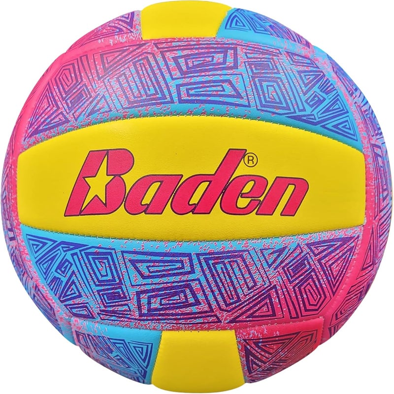 Baden | Fun Design | Official Size & Weight Indoor & Outdoor Volleyball | Bright & Beachy! Soft Touch Synthetic Leather, Durable Stitching |All Ages & Skill Levels - Image 5